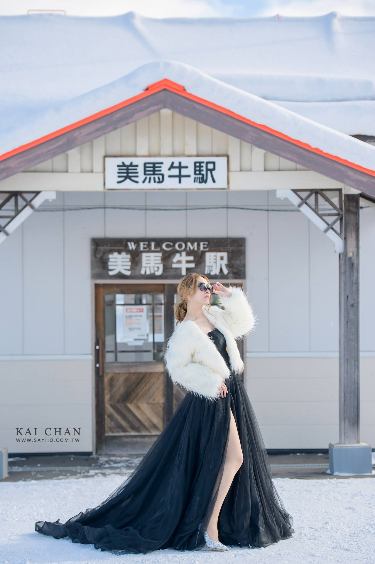 美瑛景點,美馬牛車站,北海道婚紗,雪景婚紗